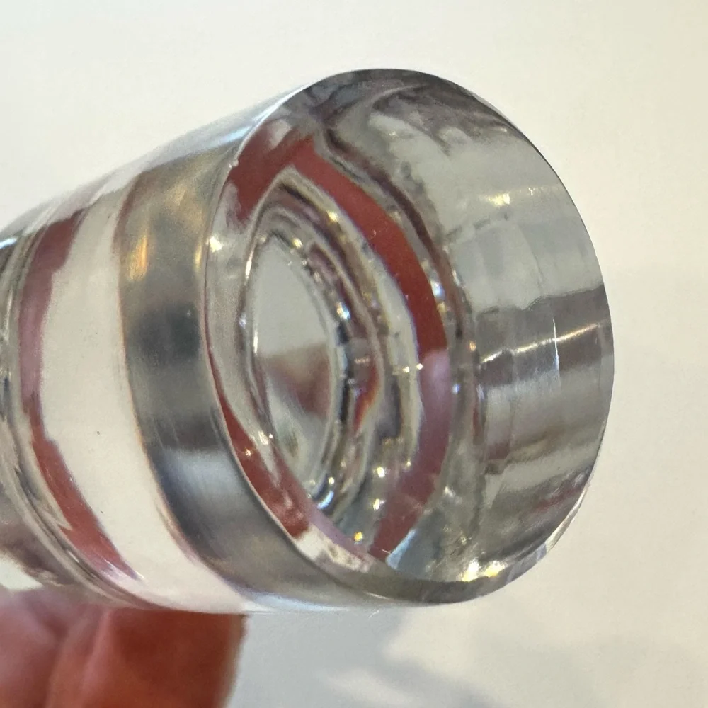 Vintage Six Sided Oblong Clear Glass Decanter Stopper Substantial 6”